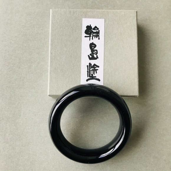 Wajima Lacquerware Black  Bangle, Artisan Handcrafted in Japan - Picture 3 of 4